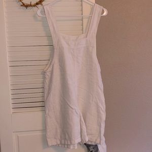 Cute white summer overalls